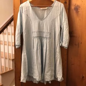 Long sleeve chambray dress